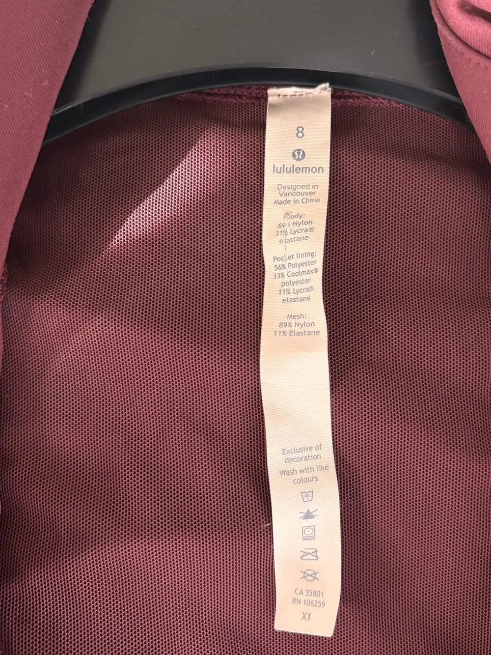 Lululemon Women's Burgundy Zip-Up Jacket